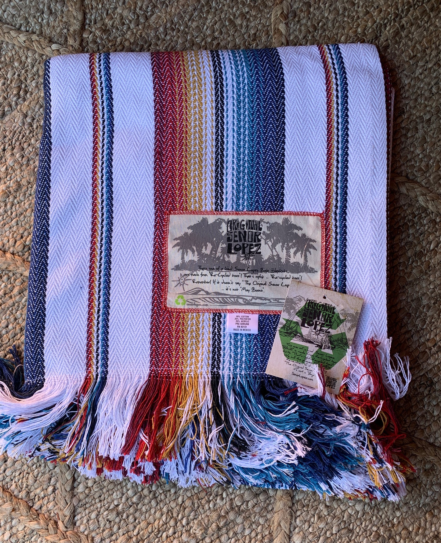 Señor Lopez Beach Blanket (White Serape)