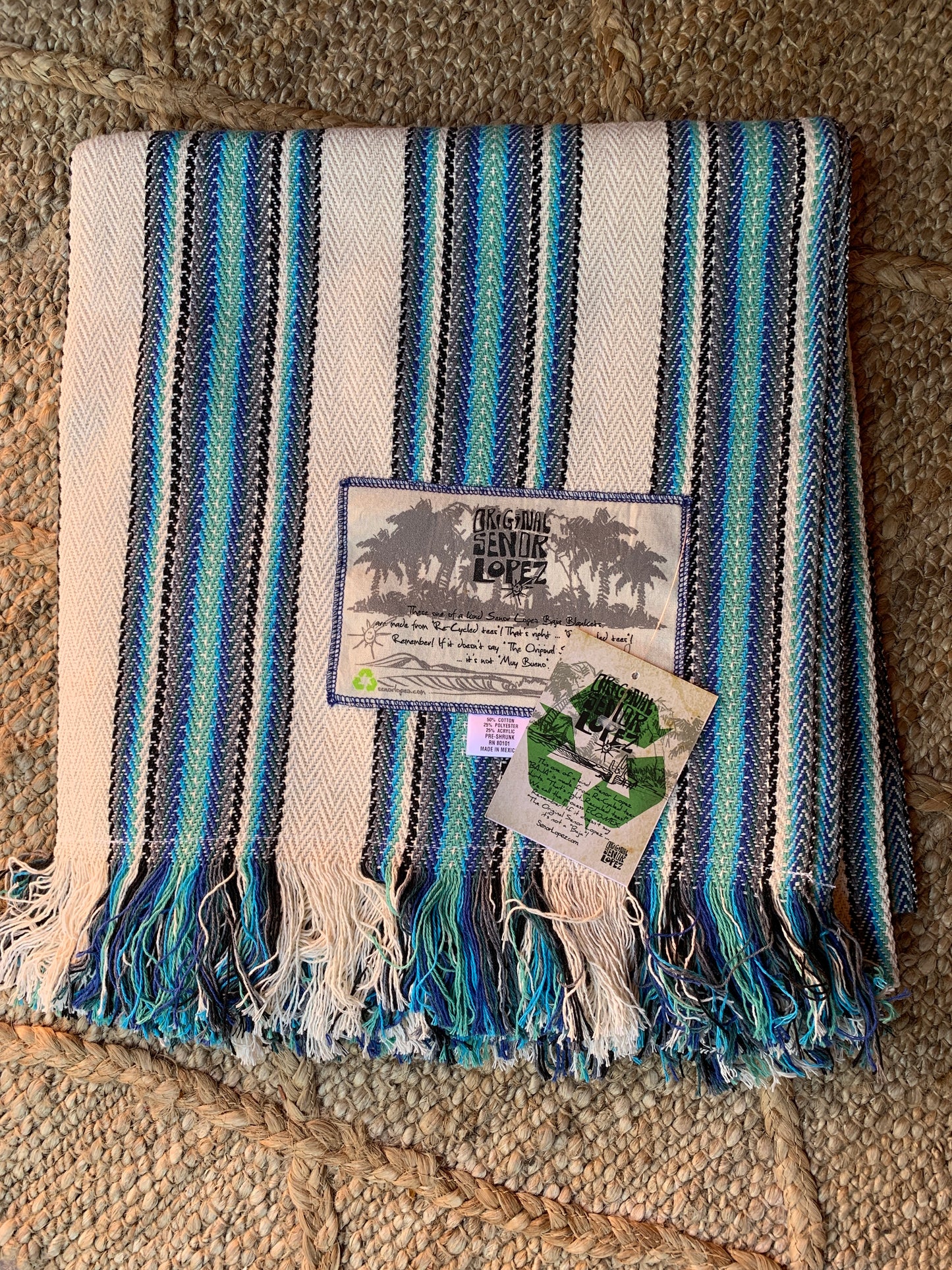 Señor Lopez Beach Blanket (Turquoise & Blue)